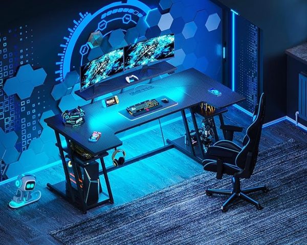 Gaming Desk with LED Lights